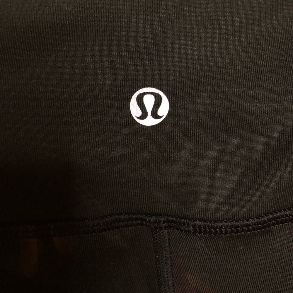 Lululemon black leggings with floral design